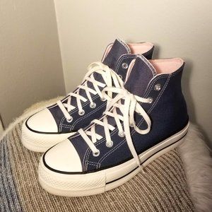 Converse Chuck Taylor All Star Lift High Top Platform Sneaker in Navy Size 8.5